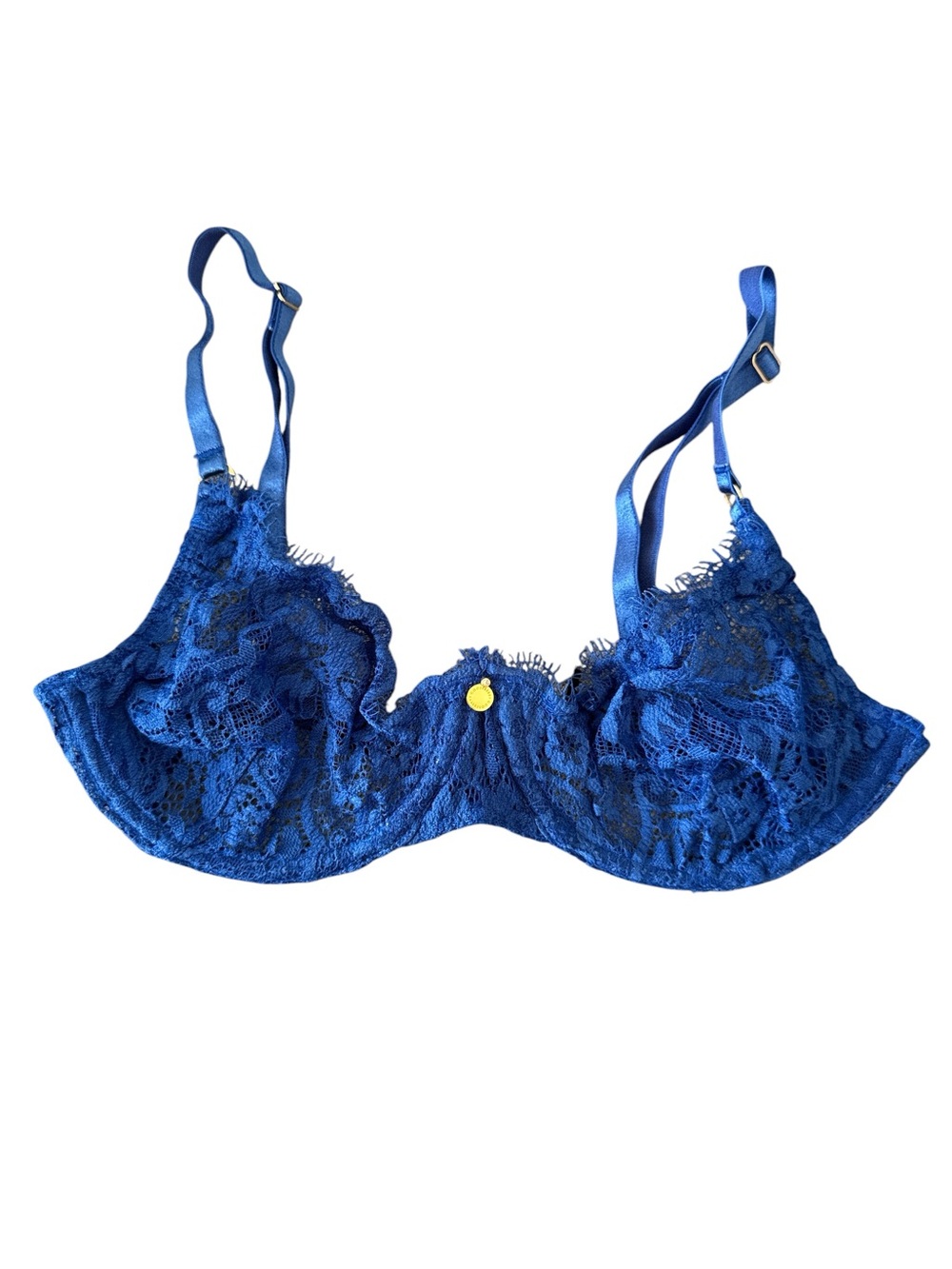 Gooseberry Intimates Dainty Royal Blue Lace Demi Underwire Bra Small NWT